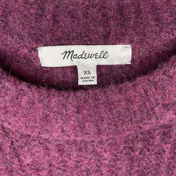 MADEWELL Sweater Womens XS Purple Belfiore Ribbed Pullover Wool Blend NC688 - Picture 5 of 8